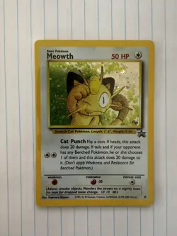 Meowth Black Star Promo 10 Holo Vintage Pokemon TCG Card - Image 1