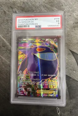 Pokemon Gengar EX Full Art 114/119 XY Phantom Forces Ultra Rare Holo PSA 5 - Image 1
