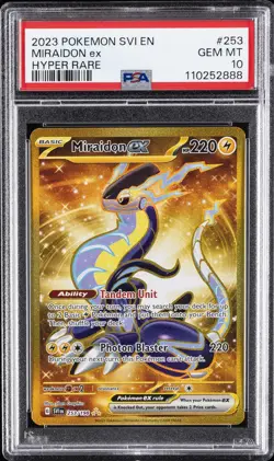 2023 POKEMON SVI EN-SCARLET & VIOLET HYPER RARE #253 MIRAIDON EX PSA 10 - Image 1