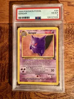 1999 Pokemon Gengar Fossil 20/62 PSA 4 - Image 1