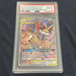 2019 POKEMON SM BLACK STAR PROMO #SM230 FULL ART/CHARIZARD & BRAIXEN GX PSA 10 - Image 1
