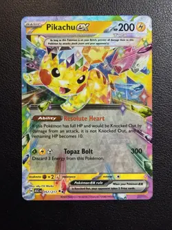 Pokemon TCG Pikachu ex 057/217 ASCENDED HEROES Full Art Holo Double Rare EX NEW - Image 1