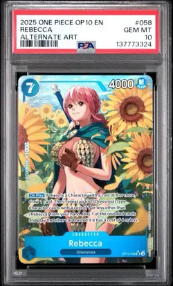 One Piece Rebecca (Parallel) OP10-058 Royal Blood Foil PSA 10 Gem Mint English - Image 1