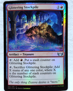 Glittering Stockpile 107/281 Streets of New Capenna Foil Magic The Gathering TCG - Image 1