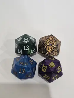 Magic The Gathering MTG Spindown D20 Life Counter Dice Lot Of 4 Oversized - Image 1