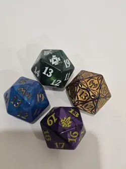 Magic The Gathering MTG Spindown D20 Life Counter Dice Lot Of 4 Oversized - Image 2