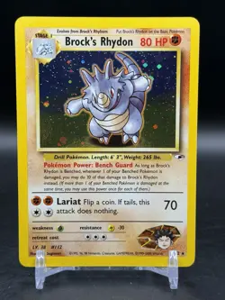 Brock’s Rhydon 2/132 Gym Heroes Holo Rare Pokemon English WOTC NM - Image 1