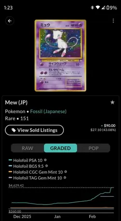 Pokemon TCG Mew No.151 Fossil 1997 Holo With Swirl Japanese- HP - Image 3