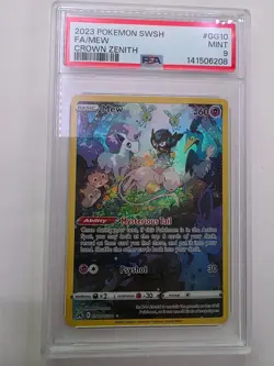 2023 POKEMON SWORD & SHIELD CROWN ZENITH #GG10 FULL ART/MEW PSA 9 - Image 1