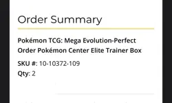 2x Mega Evolution Perfect Order Pokemon Center Elite Trainer Box ETB PRESALE - Image 1