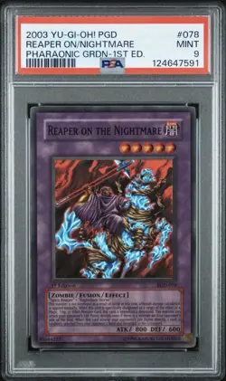 2003 Yu-Gi-Oh! Fushioh Richie/Reaper On Nightmare/Statue Of Wicked PSA 9 Lot - Image 1