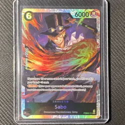 Namco One Piece CCG Sabo PRB02-014 Premium Booster Foil Super Rare Blocker EN - Image 1