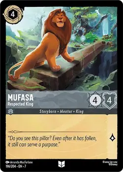 Disney Lorcana TCG - Archazia's Island - Mufasa - Respected King - 196/204 FOIL - Image 1