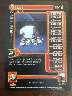Dragon Ball GT Z TCG Baby Holo Foil Rare 254 DBGT Card LV1 DBZ Score CCG 2004 - Image 1
