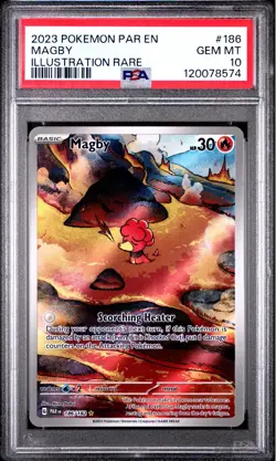 Magby 186/182 PSA 10 Gem Mint Pokemon Card Paradox Rift Illustration Rare - Image 1