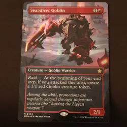 Searslicer Goblin (Borderless) (Mana Foil) FOIL MTG Foundations Rare 394 NM - Image 1