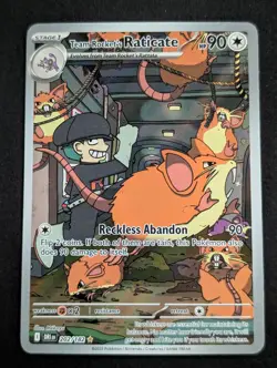 Team Rocket's Raticate 202/182 Destined Rivals Illustration Rare Pokemon TCG NM - Image 1