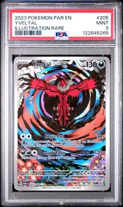 PSA 9 Yveltal 205/182 Pokemon Scarlet Violet Paradox Rift Illustration Rare Holo - Image 1