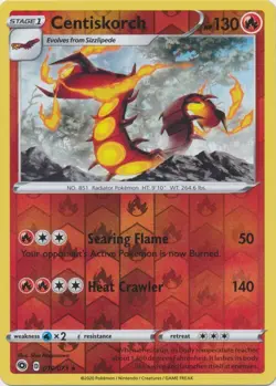 Reverse Holo Centiskorch 10/73 Champion's Path Rare Pokemon TCG - Image 1