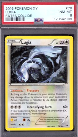LUGIA FATES COLLIDE POKEMON XY FATES COLLIDE 2016 78 PSA 8 - Image 1