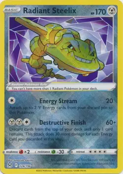 Radiant Steelix - 124/196 Pokemon TCG Ultra Rare Lost Origin - Image 1