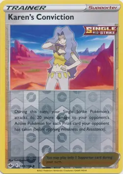 Reverse Holo Karen's Conviction 144/198 Chilling Reign Uncommon Pokemon TCG - Image 1