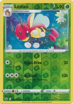 Reverse Holo Ledian 005/198 Uncommon Chilling Reign Pokemon TCG - Image 1