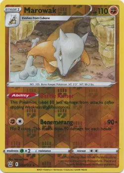 Reverse Holo Marowak 070/163 Rare Battle Styles Pokemon TCG - Image 1