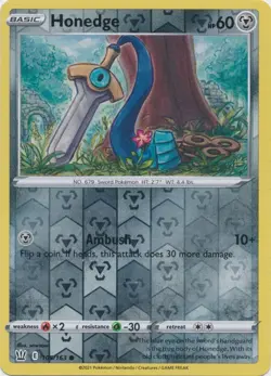 Reverse Holo Honedge 105/163 Common Battle Styles Pokemon TCG - Image 1