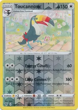 Reverse Holo Toucannon 145/185 Rare Vivid Voltage Pokemon TCG - Image 1