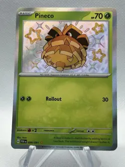 Pineco 099/091 - Paldean Fates Shiny Holo Rare Pokemon TCG - Image 1