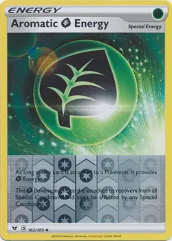 Reverse Holo Aromatic Grass Energy 162/185 Uncommon Vivid Voltage Pokemon TCG - Image 1