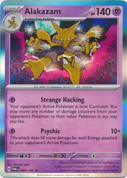 Holo Alakazam 082/167 Rare Twilight Masquerade Pokemon TCG - Image 1