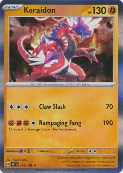 Holo Koraidon 124/198 Rare Scarlet & Violet Base Set Pokemon TCG - Image 1