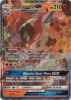 Volcarona GX 35/236 Ultra Rare SM - Cosmic Eclipse Pokemon TCG - Image 1