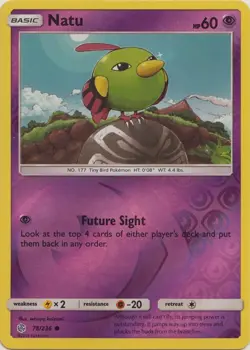 Reverse Holo Natu 78/236 SM - Cosmic Eclipse Common Pokemon TCG - Image 1