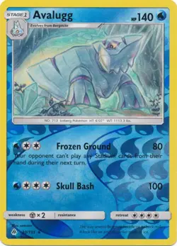 Reverse Holo Avalugg 30/131 Rare Forbidden Light Pokemon TCG - Image 1