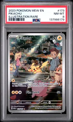 2023 POKEMON MEW EN-151 ILLUSTRATION RARE #173 PIKACHU PSA 8 - Image 1