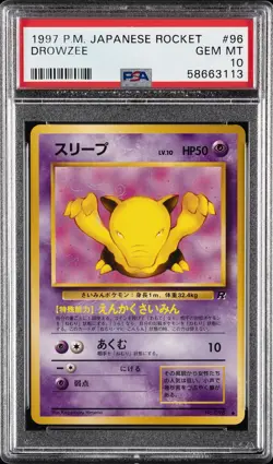 1997 POKEMON JPN ROCKET #96 DROWZEE PSA 10 - Image 1