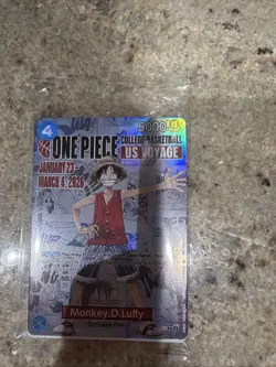 One Piece Monkey D. Luffy US Voyage College Basketball Promo Card - SEALED - Image 1