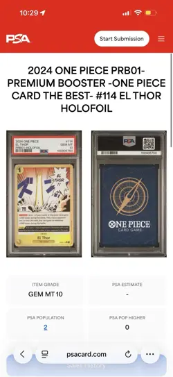 El Thor 1st Anniversary - OP05-114 - Awakening Of The New Era Eng PSA 10 POP 2 - Image 5