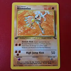 Hitmonlee 22/62 Fossil Regular First Edition Pokemon Card LP - Image 1