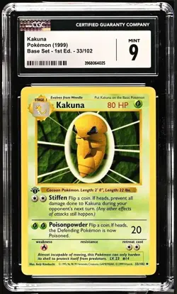 Lot of 2 Pokemon Cards Kakuna & Super Potion 1st Edition Pokemon Base Set CGC - Image 3