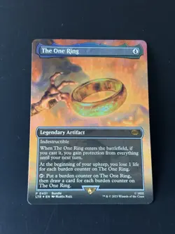 MTG The One Ring 0451 Borderless Foil Promo Lord of the Rings Card NM MTG - Image 1