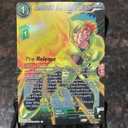 Android 16 Final Wish BT21-074 PRERELEASE Foil Dragon Ball Super Card Game | NM - Image 1