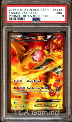 PSA 9 MINT Charizard EX XY121 Black Star Promo FULL ART HOLO PROMO Pokemon Card - Image 1