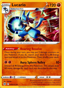 LUCARIO- RARE HOLO - BRILLIANT STARS - POKEMON CARD TCG - 079/172 - Image 1