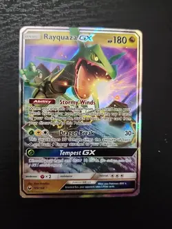 Pokemon TCG Rayquaza GX Celestial Storm Card 109/168 LP - Image 1