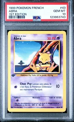 PSA 10 1999 POKEMON FRENCH | 1ST EDITION ABRA 43 - Image 3