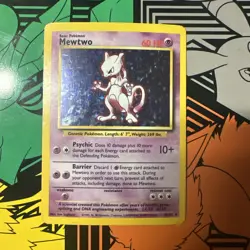 Pokemon Base Set Mewtwo Holo Rare Card 10/102 Unlimited - Image 1